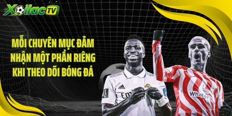 Mỗi chuyên mục đảm nhận một phần riêng khi theo dõi bóng đá